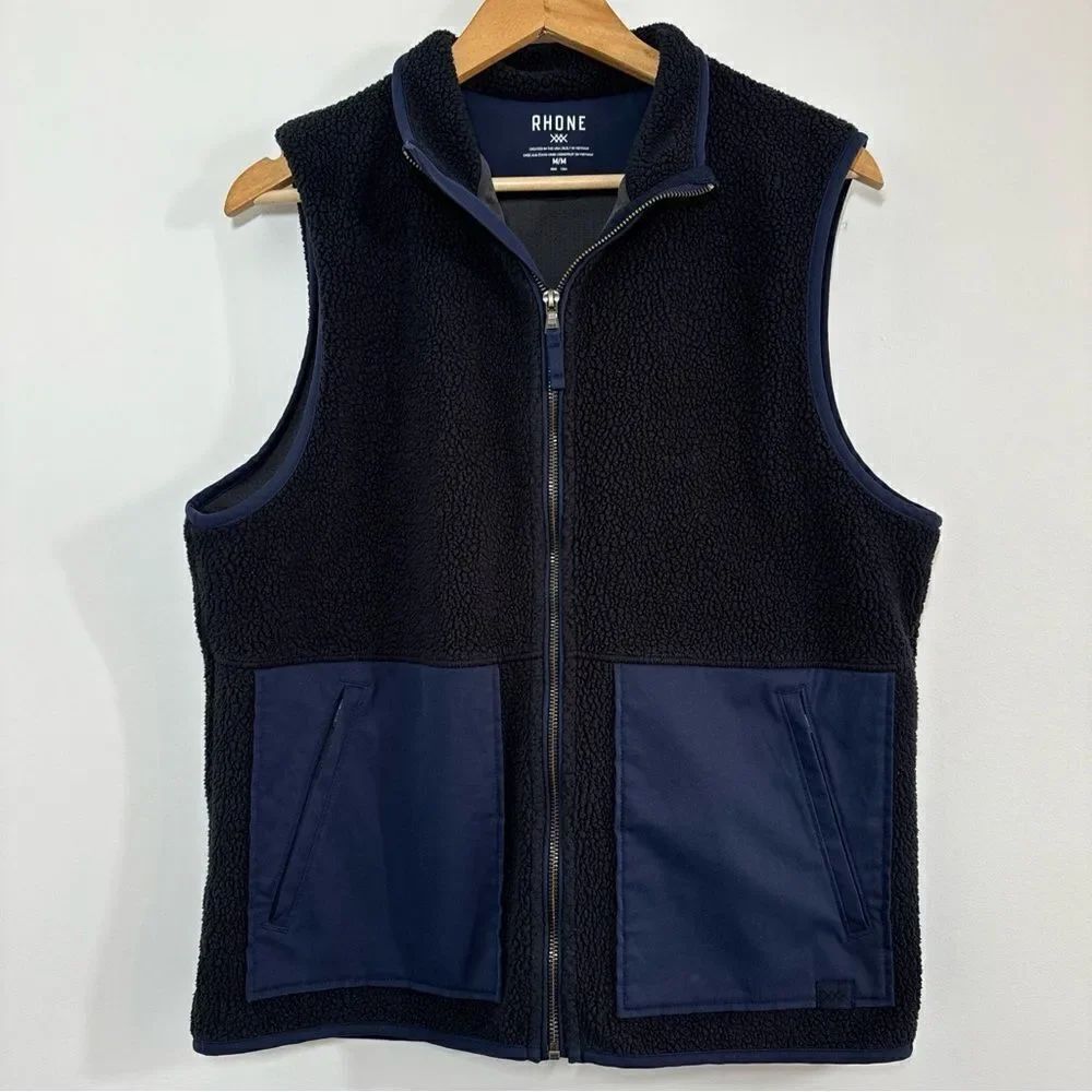 Rhone Sherpa Fleece Vest Men’s Medium Navy Blue